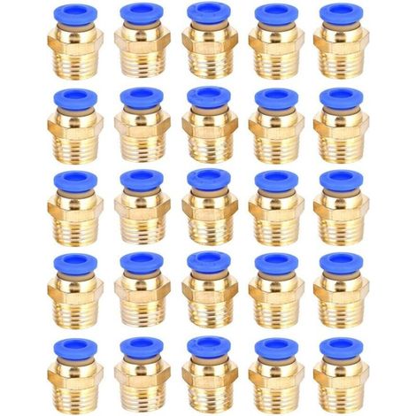 Pack of 25 G1/4 pc6-02 quick-connect fittings for hoses and pneumatic tools (1/5)