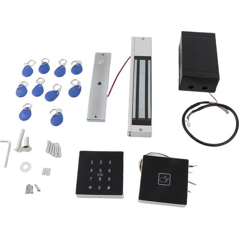 Kit serrure électromagnétique 280kg Contrôle d'accès sans fil avec clavier et 10 badges RFID Installation facile pour porte (1/5)