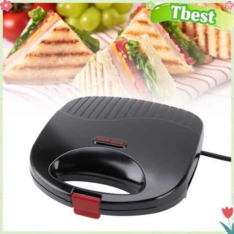 Tbest gril à presse à Panini Presse à Panini électrique 750W, plaque antiadhésive Double electromenager gaufrier Prise UE 220v (1/5)