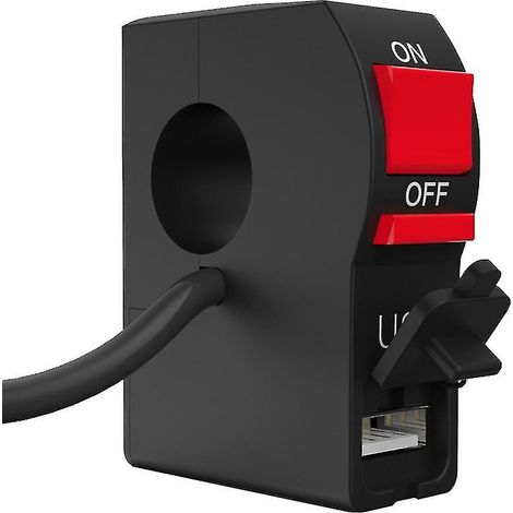 Interrupteur marche/arrêt universel pour guidon de moto avec chargeur USB (1/5)