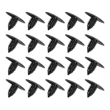 Lot de 20 Attaches de Fixation et Rivets en Plastique Noir pour Voiture - Compatible avec Modèles Renault - pour Garde-Boue, Panneaux de Porte, Ailes et Pare-Chocs (1/5)