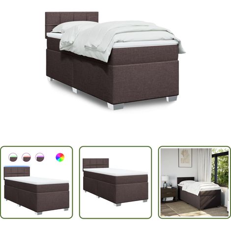 Matratze - Boxspringbett mit Matratze Dunkelbraun 100x200 cm Stoff (1/5)