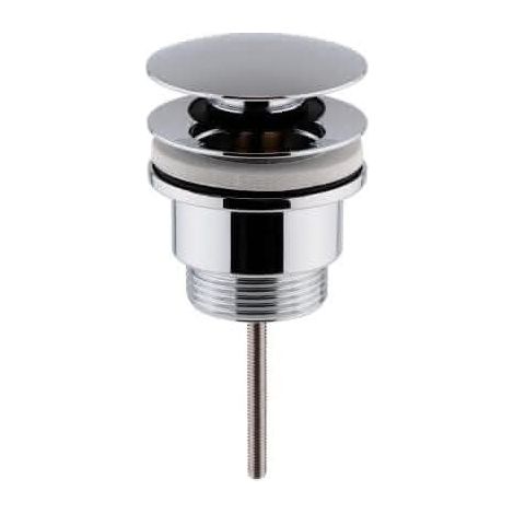 Nuie Universal Push Button Basin Waste Slotted/Un-Slotted - Chrome