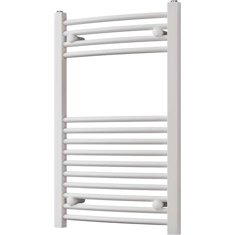 Zennor - White Heated Towel Rail - H800mm x W500mm - Curved (1/3)