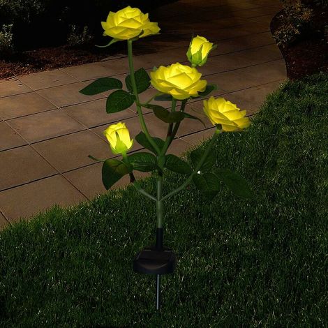 Lampes solaires en forme de fleurs pour la décoration de jardin jaune KLB-AquaForge