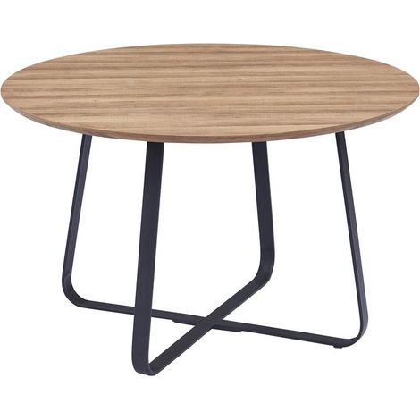 Tavolo da pranzo rotondo NOVES, ø120cm - marrone/nero - Stile Moderno