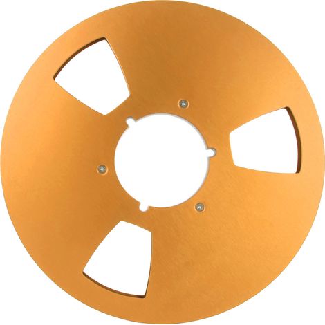 10-Zoll-Magnetbandspule (1/4 Zoll), 3 Windschutzlöcher, für Aufnahmen, goldfarben