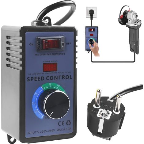 Régulateur de vitesse pour moteur : Régulateur de tension Régulateur de vitesse pour meuleuse angulaire/souffleurs/perceuses à main/scies circulaires Régulateur de tension, AC 220 V 10 A 4000 W (1/5)