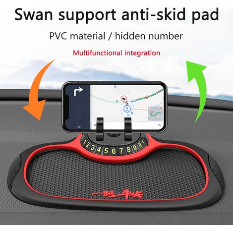 Support téléphone voiture antidérapant 360° rotatif, tapis silicone pour tableau de bord, maintien portable, lunettes, clés (1/3)