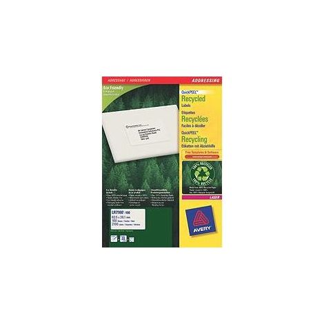 Avery Italia Etichette in carta riciclata bianca per buste e pacchi 63,5x38,1mm - Laser - 100 ff (1/2)