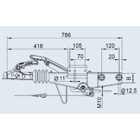 Gancio di traino con freno 60mm quadro 90 S/3 AL-KO 1251902