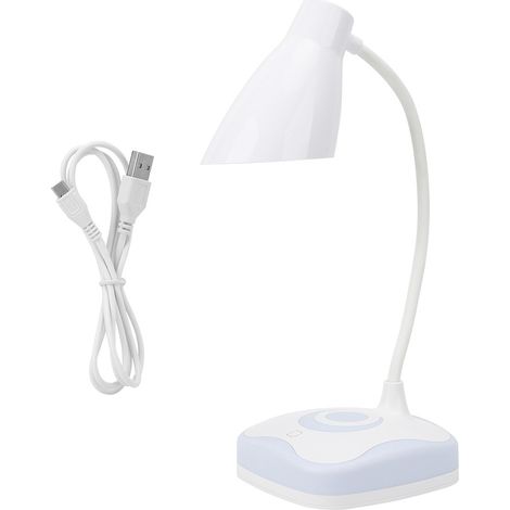 Ventilateur de bureau portable 15 cm rechargeable USB silencieux, 3 pales, avec veilleuse rose (1/5)