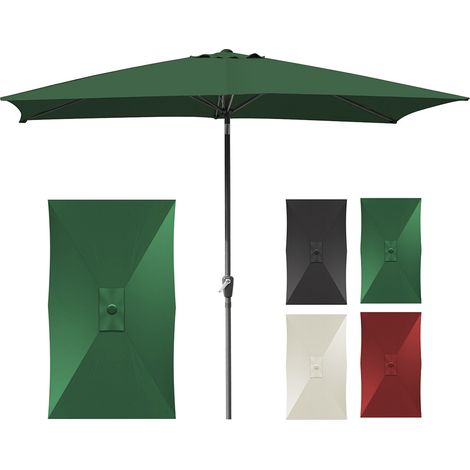 Wolketon Sonnenschirm, Gartenschirm, Balkonschirm, Rechteckig, Kippbar, 2 x 3M, Grün