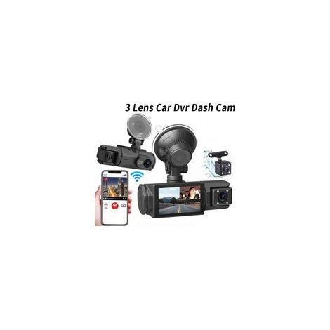Dashcam 4K WiFi 3 canaux – Vidéo avant 2160P, intérieure et arrière 1080P – Grand angle 176°/160° – G-Capteur, vision nocturne, mode parking 24H (1/4)