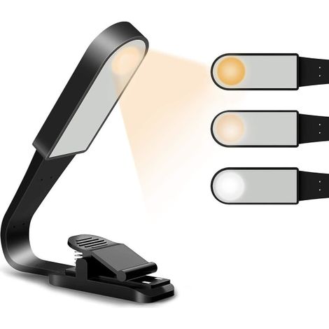 Den nya Bokljus, USB uppladdningsbart läsljus med peksensor, läslampa med 3 justerbara ögonvårdslägen, flexibel klämma på bokljus Fo (1/5)
