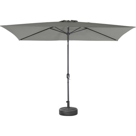 Straight rectangular parasol 2x3m - Touquet - Khaki - central aluminium pole with opening handle (1/5)