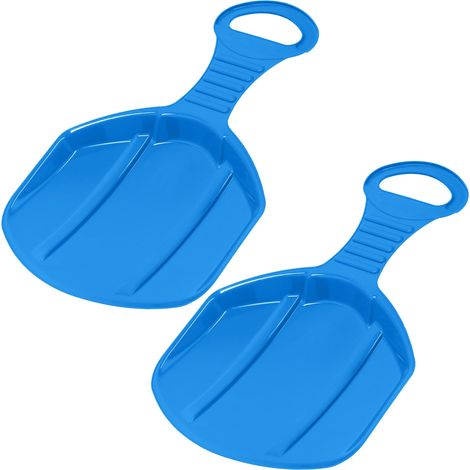 KOTARBAU® 2 pièces Luge - Plastique - 53x34x3,5 cm - Bleu - Luge à Neige - Sled - Traineau a Neige Enfant et Adulte - Traineau Léger et Résistant - Poignée Ergonomique (1/5)