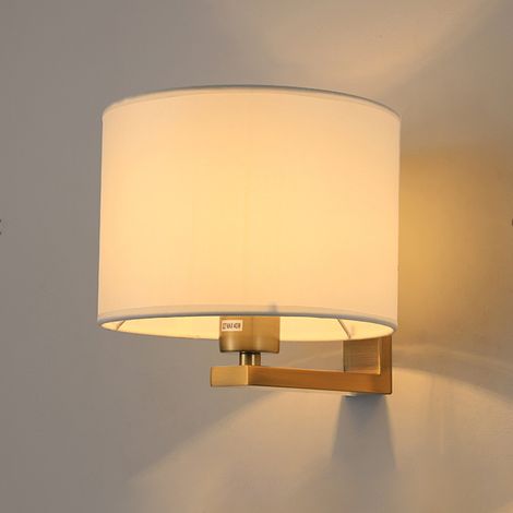 Lampe vintage avec abat-jour en tissu, luminaires muraux murale Boho, lampe de chevet murale, applique murale, prise E27 Lumière décorative (1/5)