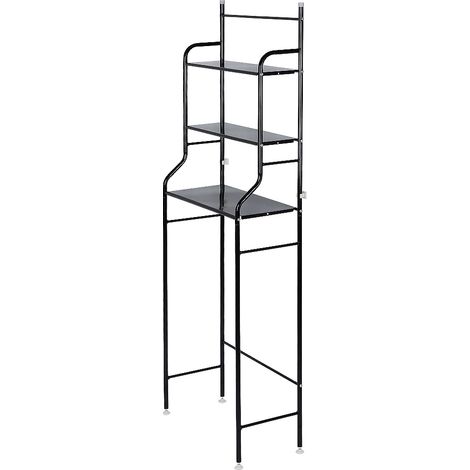 Haloyo Étagère de Rangement de Salle de Bain à 3 Niveaux,Étagère de Toilettes,Étagère WC,noir (1/5)