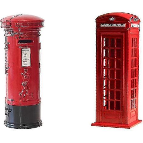 Boîte à monnaie/tiroir/boîte aux lettres/cabine téléphonique londonienne de 18 cm décoration artisanale en métal (1/4)