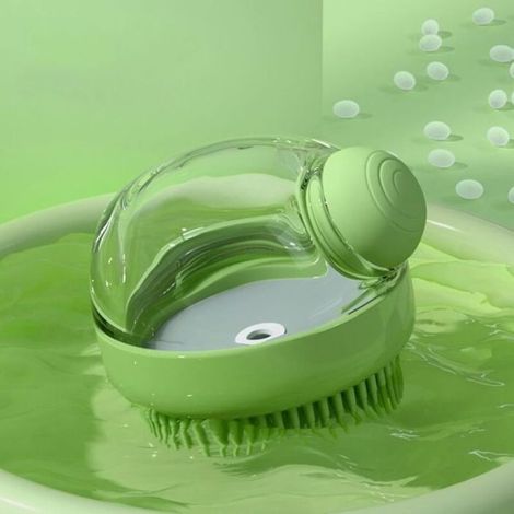 Brosse de bain pour chien,toilettage,shampoing de massage, brosse de bain avec distributeur de savon,poils en silicone souple,ve (1/5)