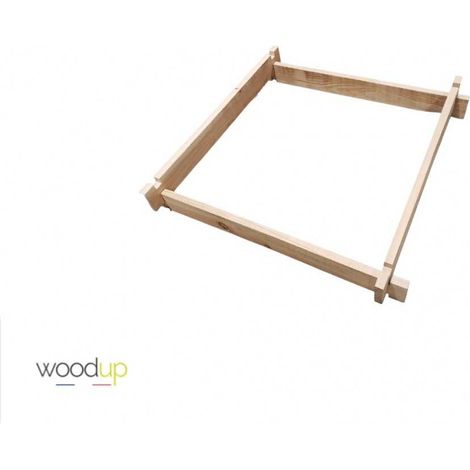 Rehausse carré potager 100x100 cm – Douglas 27 mm – +10 cm de hauteur – Assemblage sans clou ni vis – Cumulable jusqu'à 40 cm (1/2)