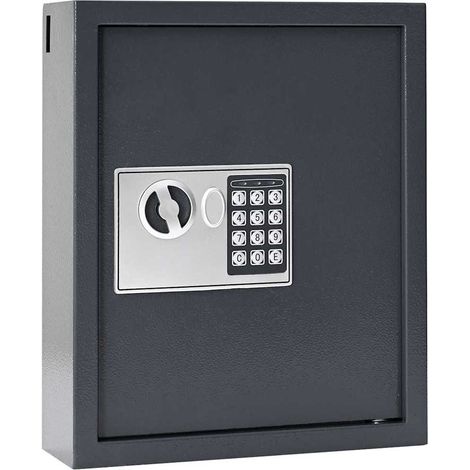 Digitaler Safe mit Schloss Dunkelgrau 30 x 10 x 36,5 cm Stahl