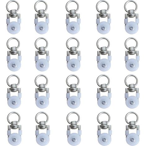 20pcs Rouleaux de Rail de Rideaux,Rouleaux de Rail,Rouleaux de Tringle à Rideaux GlissièRes,Poulie Silencieuse,Rail de Rideaux FenêTre Double Rail Rouleau,pour Rails de Rideau de Windows (1/5)