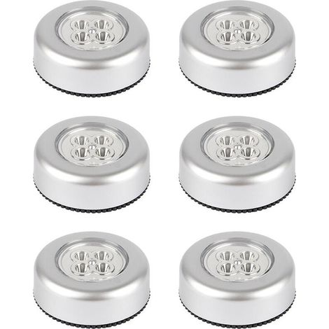 6er-Pack batteriebetriebene, kabellose Touch-Lampen-Stick-Tap-Touch-Lampe, aufsteckbare Druckleuchte für Schränke, Schränke, Theken oder Waschküchen, kabellose Touch-Leuchte, Batterie nicht im Lieferu (1/4)