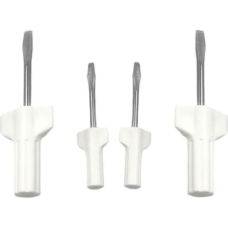 Lot de 4 tournevis pour machine à coudre, mini tête plate de 80 mm et 60 mm avec poignée ergonomique, outil de retrait de plaque d'aiguille résistant à l'usure pour nettoyer les peluches et (1/5)
