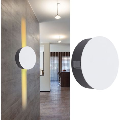 Applique murale LED créative et personnalisée en aluminium, applique murale à faisceau rond, pour chevet, salon, couloir, KTV, restaurant, éclairage d'allée, coque blanche. (1/5)
