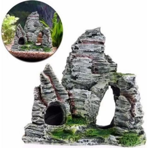 Aquarium baril artificiel grotte résine ornements décorations aménagement paysager accessoires pour Aquarium-C