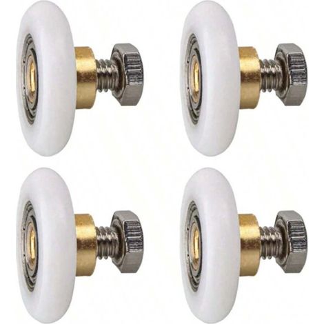 Roulettes de porte de douche, lot de 4, diamètre 20 mm, compatibles avec les portes coulissantes en verre de salle de bain (1/5)