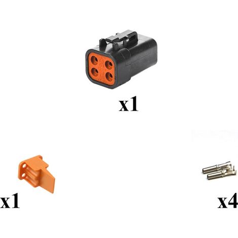 Kit connettore serie DTP maschio porta femmina 4 vie E004