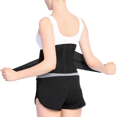 Ceinture de soutien, orthèse dorsale pour les douleurs lombaires Orthèse lombaire respirante avec soulagement du coussin lombaire pour les douleurs dorsales sciatique hernie discale (1/5)