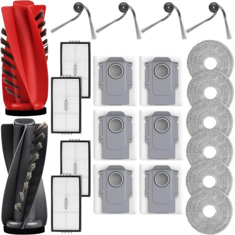 Kit de accesorios de 22 piezas para Roborock Saros 10R/P20 Ultra/G20S Ultra: 2 cepillos, 6 bolsas para polvo, 6 mopas, 4 filtros, 4 cepillos laterales. (1/5)