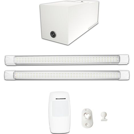 Kit éclairage sans fil 2200 lumens – 2 réglettes LED très haute luminosité – 1 batterie 3000mAh – Détecteur radio sans fil – Installation rapide (1/5)