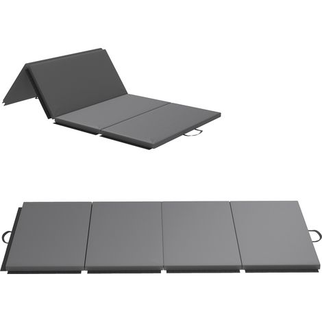 Tapis de Gymnastique Pliable Gris 240 x 120 cm Antidérapant (1/5)