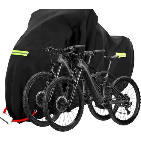 Fahrradabdeckung für 2 Fahrräder, 210D Oxford wasserdicht, winddicht, mit Schlossloch (1/5)