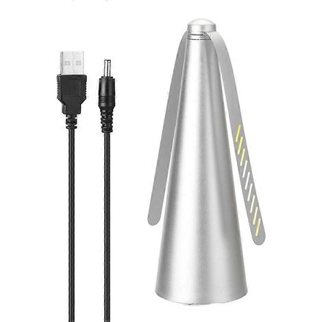Ventilateur anti-mouches rechargeable USB pour la protection des aliments - Protection contre les insectes - Éloigne les mouches des aliments - Argenté (1/5)