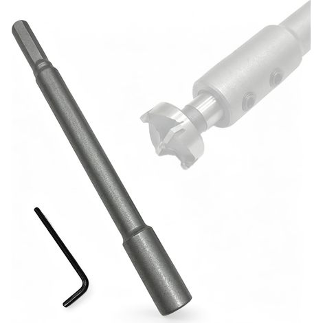 Rallonge 3/8", Extension de Tige pour Meche a Bois Longue, Accessoire de Perforation Profonde pour Forets, Ideal pour des Fraisages et Perforations de Grande Profondeur (1/5)