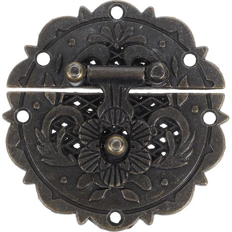 BESTonZON Loquet de boîte en bois vintage, rond, alliage zinc (1/5)