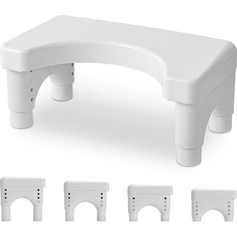 Tabouret de Toilette réglable en Hauteur, Tabouret Adulte pour Salle de Bain Tabouret Squat à Toilettes (1/5)