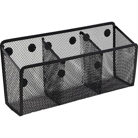 Porte-stylo magnétique, panier de rangement en maille avec aimant de réfrigérateur ultra-puissant, accessoires pour tableau blanc et armoire, organisateur de fournitures de bureau (1/5)