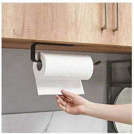 Porte Sopalin, Porte Rouleau Papier Cuisine, Porte Essuie Tout de Cuisine sous l'armoire, Support Essuie Tout Derouleur Essuie Tout Support Sopalin Pas de Perçage (A-29,5cm)-- (1/3)