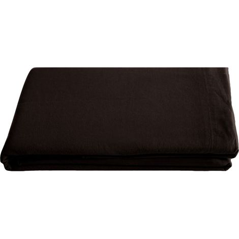 Drap plat Palace pur coton teint lavé, 63 fils/cm² Vent du sud - Palace Café - 270 x 290 cm pour lit King Size