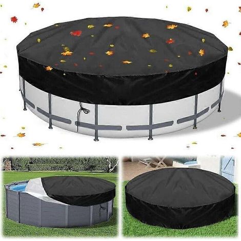 Couverture quatre saisons pour piscines hors sol. Bâche de protection pour piscine. Couverture extérieure ronde pour spas et baignoires, idéale pour garder votre piscine propre (210H 30 (1/3)