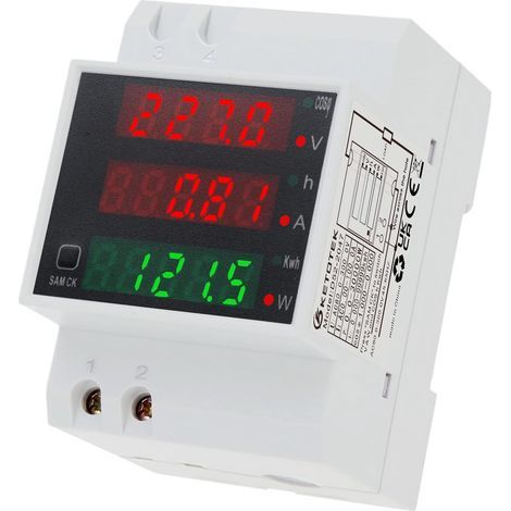 Single-phase DIN rail energy meter, LCD, Voltage/Current 80-300V 100A, for Home and Industry (1/5)