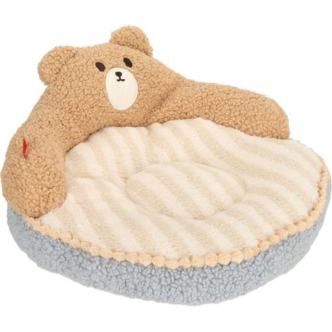 Cat Bed Cute Little Bear Hugging Design Large Space Removable Washable Round Small Dog and Cat Cushion Bed for All Seasons