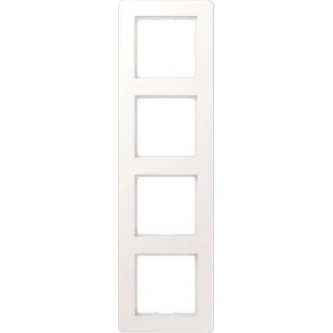 Jung Telaio 4 posti, A FLOW, Termoplastica verniciata, bianco neve opaco, montaggio verticale e orizzontale AF 584 BF WWM